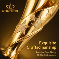 Trophée Coupe Étoile Dorée en Gros, Personnalisable avec Logo et Nom Gravés, Design Flamme, Récompense en Résine pour Concours, Festival de Films, Cérémonie Sportive