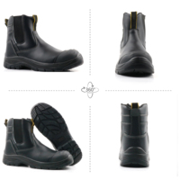 Botas de Seguridad Chelsea, Zapatos de Seguridad de Cuero con Puntera de Material Compuesto, Botas de Seguridad Industriales para Hombre, Botas de Seguridad para la Construcción