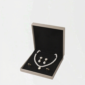 Jewelry <b>Box</b> Organizer for Women, Elegant Flip-Top Gift <b>Box</b> with Black Velvet Lining for Necklaces <b>Earrings</b> Rings - Product Image 3