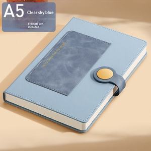 Carnet de notes A5 en cuir PU avec blocs de couleur exquis, fermeture <span class=keywords><strong>magnétique</strong></span>, agenda, logo personnalisé, couverture rigide, poche pour cartes - Product Image 6