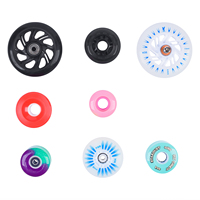 Roues de patins à roulettes en ligne à 4 roues, personnalisées par les fabricants, pour l'extérieur, rigides, hautement élastiques, colorées, avec éclairage LED clignotant