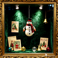 Ornement de bonhomme de neige de Noël en feutre fait main écologique avec chapeau haut de forme, écharpe rouge, pendentif, décoration de fête d'arbre de Noël, cadeau DIY