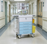 Chariot d'urgence / chariot à main, chariot médical d'infusion d'urgence en ABS de haute qualité pour hôpital avec tiroirs