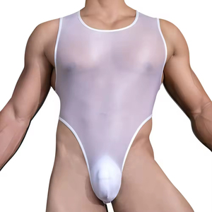 Mono de Hombre Sexy, Translúcido, Delgado y Cómodo, Estilo Club Nocturno, Cintura Baja, Spandex/Nailon, Diseño Liso y Suave - Product Image 5