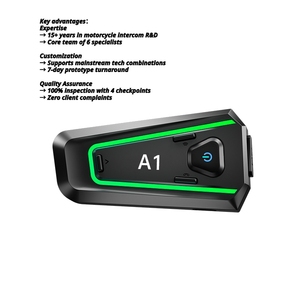 Casque audio pour moto - Touring sur autoroute, 20-30h d'autonomie, réduction du bruit du vent par IA, étanche IPX7, contrôle vocal 5.3 - Product Image 1