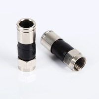 Conector F Macho/Hembra de Tipo Compresión con Contactos de Cobre para Cables RG59 y RG6