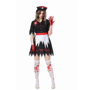 Dernière robe noire nouvelle Halloween Cosplay <span class=keywords><strong>infirmière</strong></span> horreur terrifiée <span class=keywords><strong>infirmière</strong></span> <span class=keywords><strong>sanglante</strong></span> Zombie Cosplay scène spectacle Costumes - Product Image 1