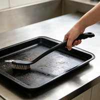 Brosse de nettoyage en acier inoxydable DaS pour barbecue extérieur, brosse de nettoyage en fil d'acier pour cuisine avec raclette