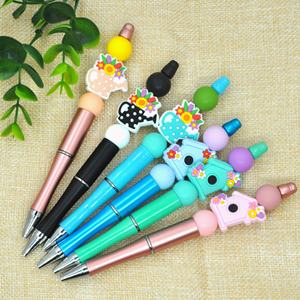 창 길고 부드러운 재미있는 동물 모양 아기 젖니 실리콘 초점 구슬을 만드는 펜을위한 식품 학년 맞춤형 실리콘 초점 구슬 - Product Image 6