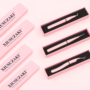 Penjepit Bulu Mata XIUSUZAKI Custom Fiber Tip, Penjepit Bulu Mata Volume, Penjepit Bulu Mata Teknisi 90 Derajat untuk Ekstensi Bulu Mata - Product Image 1