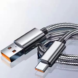 1m Usb c Spring Metal <b>Cable</b> 60w Micro Usb Data <b>Cable</b> 6a Fast <b>Charging</b> Retractable Phone <b>Cable</b> - Product Image 1