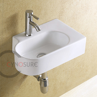 Vasque en céramique murale personnalisée à prix de gros, design simple pour salle de bain