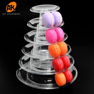 Ak 6 Tier Plastic Macaron Toren Display Stand Met Draagtas Dessert Gebak Rekken Box Voor Wedding Party - Product Image 2