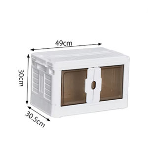 8008 China Custom Plastic Stackable <b>Collapsible</b> Foldable Household Plastic <b>Storage</b> <b>Box</b> With Lids And Doors - Product Image 1