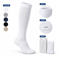Chaussettes de compression pour infirmières, confortables, avec tableau de mesure du mollet, manchette plus large, bout plat, vérifiées, blanches, avec bande de soutien de la voûte plantaire, ajustement gradué