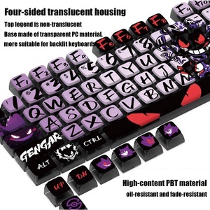 Hot bán tùy chỉnh ma gengar bánh <span class=keywords><strong>Keycaps</strong></span> sa hồ sơ <span class=keywords><strong>PBT</strong></span> cho MX Bàn Phím Cơ khí RGB <span class=keywords><strong>Backlit</strong></span> <span class=keywords><strong>Keycaps</strong></span> - Product Image 4