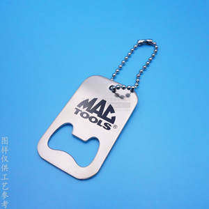 Ouvre-bouteille en métal Mac Tools, porte-clés en acier inoxydable brossé, portable, pour usage domestique, cadeau publicitaire, logo personnalisé - Product Image 1