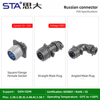 Connecteur industriel russe 2PTT 2RTT, contrôleur de pression, prise mâle 10A/25A, prise femelle traversante P20J1Q P20J2S P20K2A