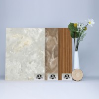 Panneau mélaminé à grain de pierre esthétique pour la décoration intérieure de cuisine moderne, surface lisse, ignifuge, résistant à l'humidité, MDF