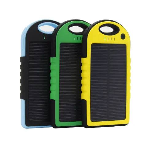 Custom Logo Dual Usb Mobiele Telefoon Batterij Oplader Draagbare Solar Oplaadbare Power Bank