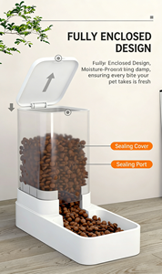 เครื่องจ่ายน้ำอัตโนมัติแบบพกพาสำหรับแมวและสุนัข ไม่ต้องใช้ไฟฟ้า พร้อมชามพลาสติกสำหรับสัตว์ขนาดเล็ก - Product Image 2