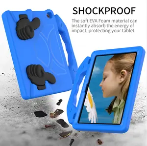 Kids EVA Foam Bumper Cartoon Tablet Case For Amazon Kindle Fire HD 10 2021 Shockproof Rugged Cover With Handle Stand