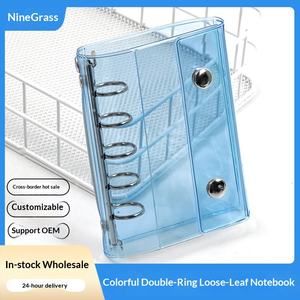 Bestseller – Étui pour agenda A6 A7 M5, style identique, en PVC transparent, pochette rectangulaire à trois volets, double boucle, pour feuilles mobiles - Product Image 2