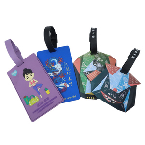 Factory Custom Sublimation Print Blank <b>Plastic</b> Loop Strap Silicone Luggage Tag Soft Pvc Luggage Tag - Product Image 1