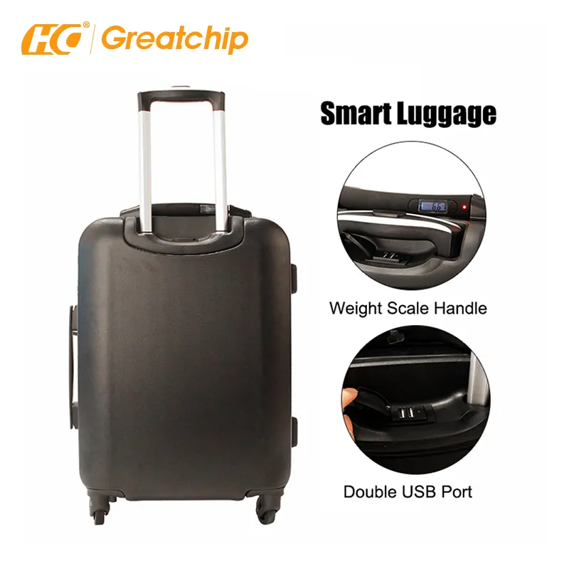 Inteligente equipaje con USB digital escala de peso rastreador BT cerradura ABS inteligente maleta bolsas