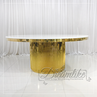 Ensemble table à manger de mariage de luxe moderne 8 places avec couverture de table pour banquets en plein air et hôtels design rond