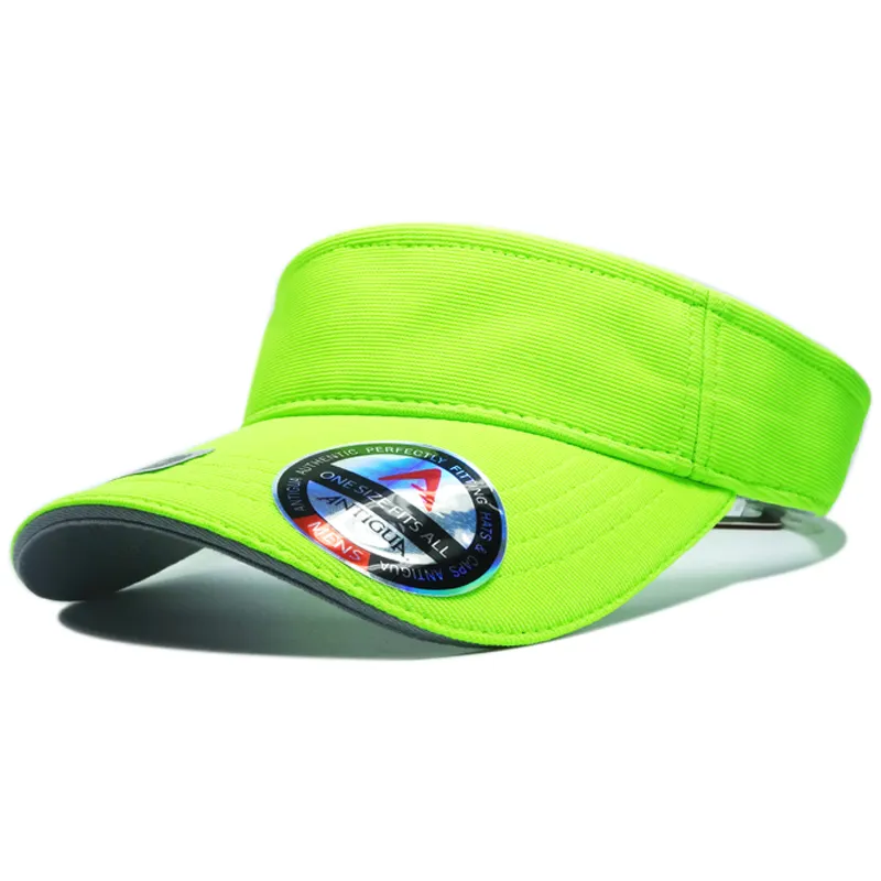 Custom Zweet-Absorberende Zonneklep Bescherming Tennis Neon Sport Vizier Caps Golf Hoeden