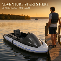 Bateau de pêche électrique haute vitesse 15kW de puissance de pointe, batterie lithium 72V 50AH, coque ABS, propulsion à jet pour divertissement aquatique en lac
