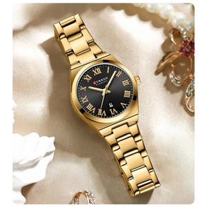 Montres-bracelets à quartz CURREN 9095, design luxueux, cadran simple et romantique avec strass, bracelet en acier inoxydable. - Product Image 4