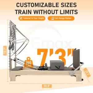 Machine de Pilates Reformer Cadillac en bois de chêne réglable pour studio de <span class=keywords><strong>yoga</strong></span> commercial et équipement de remise en forme - Product Image 3