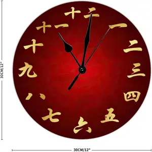 2024 Neu chinesisch Rot Koi-Fisch MDF Holz Wanduhr individuelles Logo modern rund Quarz Holz Drachenuhren für Heimdekoration