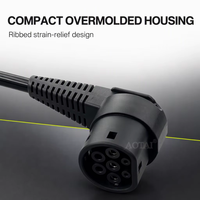 Adaptateur de câble d'extension de charge pour véhicules électriques AOTAI J1772 vers Type 2, SAE J1772 vers IEC 62196 Type 2, conçu pour les véhicules électriques Type 2