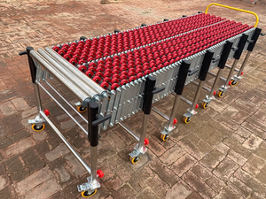 Roue de <span class=keywords><strong>patin</strong></span> en plastique par gravité extensible flexible Convoyeurs <span class=keywords><strong>à</strong></span> rouleaux en caoutchouc ABS Convoyeur de transfert de boîte en carton pour panier en plastique - Product Image 4