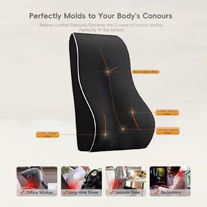 YUE RISE Ergonomic Memory Foam Car Seat Backrest Cushion Mesh Cover Breathable Removable Washable Eco-Friendly Customizable - Product Image 4