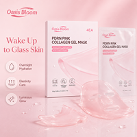 Masque de nuit en gelée de collagène, rétinol et glutathion rose saumon, marque privée, fabriqué en Chine, pour le soin du visage