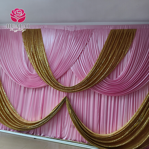 8ft 10ft tùy chỉnh vàng và trắng Fushia hồng bé màu xanh tùy chỉnh sang trọng nhà thờ sân khấu <span class=keywords><strong>Backdrop</strong></span> thiết kế cho Đảng và đám cưới - Product Image 6