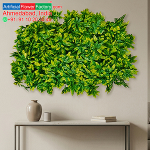 Artificial Vertical Garden Tile UV Resistant Green Leaf <b>Wall</b> <b>Panel</b> Decorative Foliage Mat for Indoor Outdoor <b>Wall</b> Decoration - Product Image 5