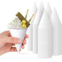 Gobelets en papier à cône jetables pour l'eau et les boissons Gobelets à cône sans plastique