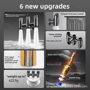 Nouvelle arrivée <span class=keywords><strong>Robinet</strong></span> <span class=keywords><strong>d</strong></span>'angle à quatre voies en cuivre Une entrée Trois sorties Séparateur <span class=keywords><strong>d</strong></span>'eau multifonctionnel pour cuisine salle de bain - Product Image 4