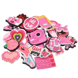 Amuleto de sapato rosa para meninas, amuleto para adultos, decoração de sapatos de tamanco, amuleto de sapato feminino