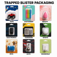 Kemasan Kartu Blister Kustom untuk Aksesoris Makeup dengan Tray PET Transparan, Alas Karton Berprint, dan Lubang Gantungan untuk Retail