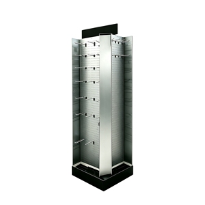 Metal 4‑Sided Rotating Floor Display Stand Pegboard <b>Hook</b> Retail Display Rack For Personal Care Beauty <b>Tools</b> - Product Image 2