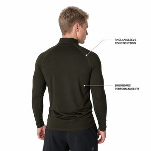 Charlo Men Long Sleeve Training <b>Shirt</b> Quick Dry Performance Fit Quarter <b>Zip</b> Pullover Gym Wholesale Custom OEM GCC - Product Image 3