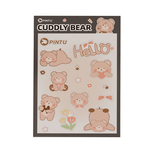 PINTU Cartoon Cat Stickers PVC Self Adhesive <b>Matte</b> <b>Varnishing</b> Durable Back To School For Students And Kindergarten - Product Image 5