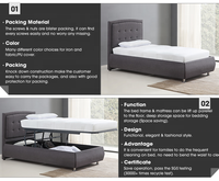 Cadre de lit en velours peluche de luxe avec structure métallique et rangement, design moderne, taille et couleur personnalisables, montage facile