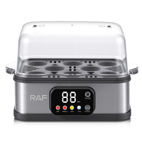 Cuiseur à œufs électrique RAF 330W pour 8 œufs avec tasse doseuse pour le petit-déjeuner à la maison